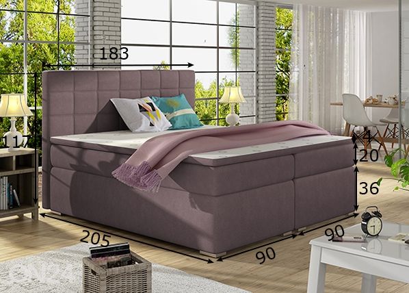 Континентальная кровать с ящиком Chester 180x200 cm размеры