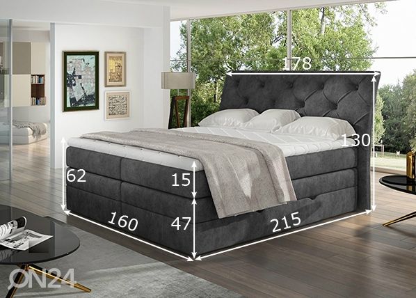 Континентальная кровать с ящиком Mirabel 160x200 cm размеры