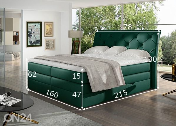 Континентальная кровать с ящиком Mirabel 160x200 cm размеры