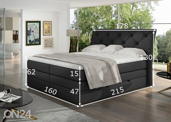 Континентальная кровать с ящиком Mirabel 160x200 cm размеры