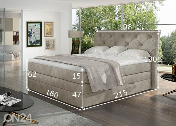 Континентальная кровать с ящиком Mirabel 180x200 cm размеры