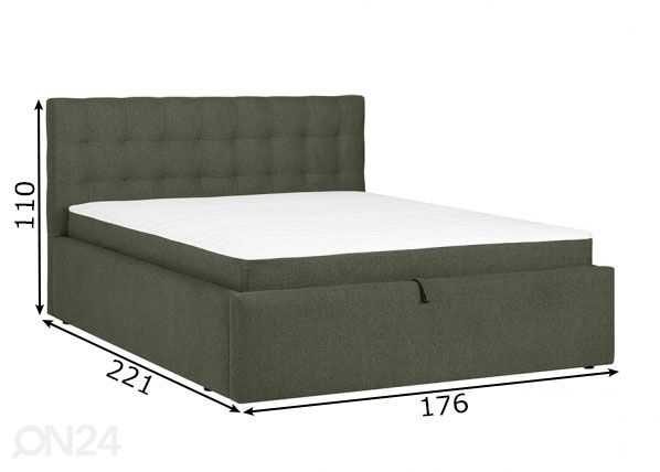Континентальная кровать Leena 160x200 см размеры