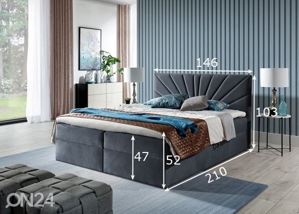Континентальная кровать Pocket с ящиком 140x200 cm размеры
