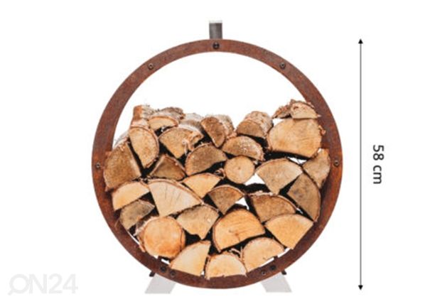 Корзина для дров Hugo из стали Cor-Ten, Ø 58 см размеры