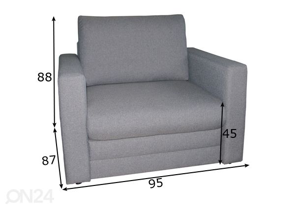 Кресло-кровать Kristiina размеры