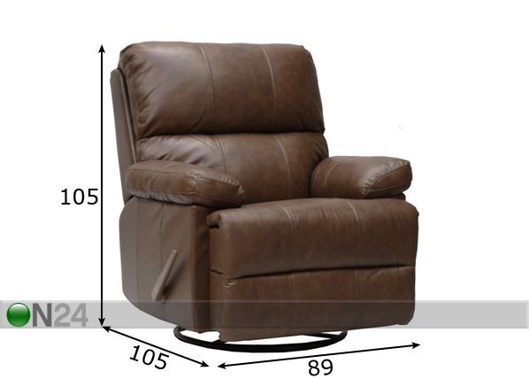 Кресло с механизмом Havanna, коричневый размеры