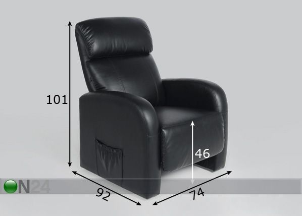 Кресло с подножкой и массажной функцией Crosby размеры