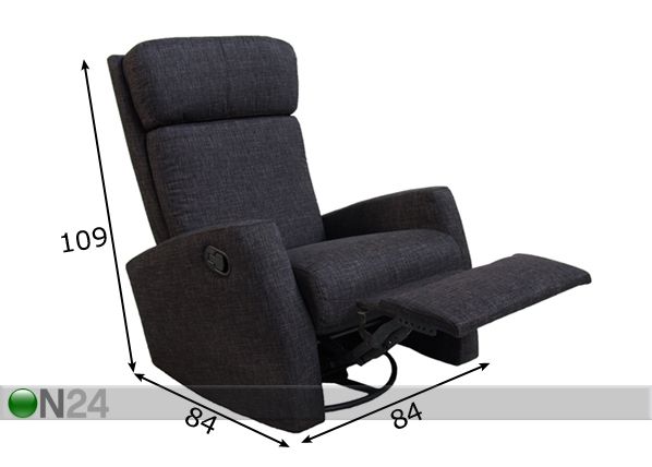 Кресло с подножкой Chicago размеры