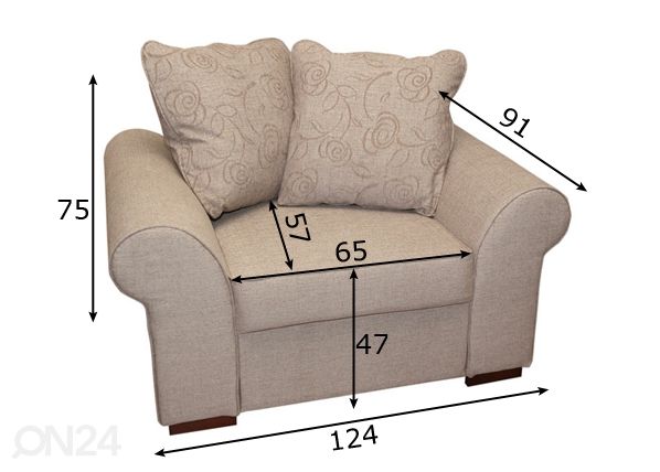 Кресло Bella размеры