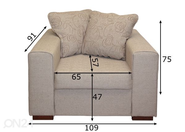 Кресло Bella II размеры