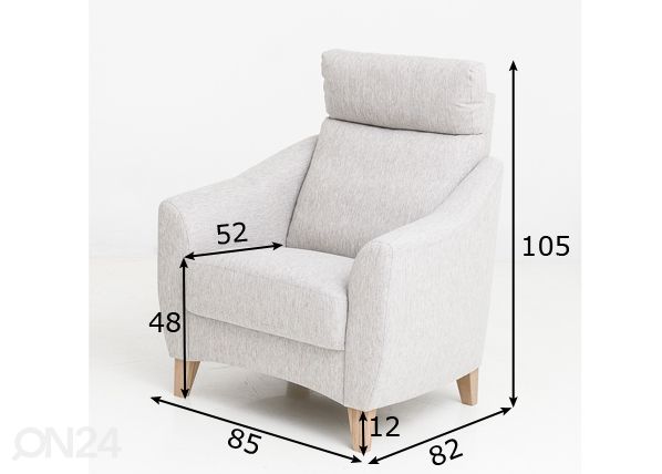 Кресло Diana размеры