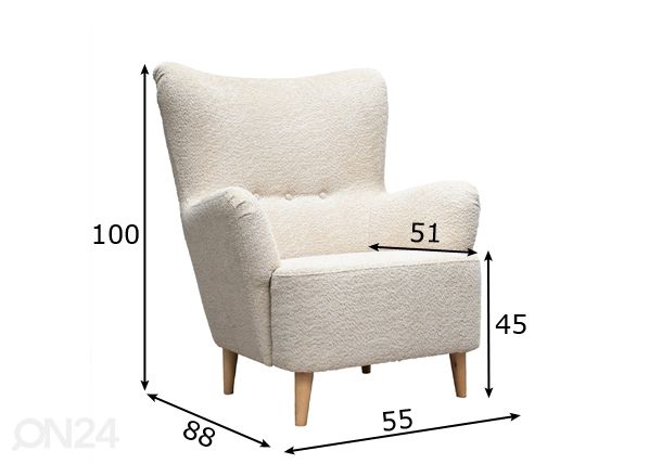 Кресло Emilia размеры