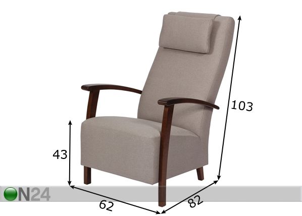 Кресло Lotta размеры