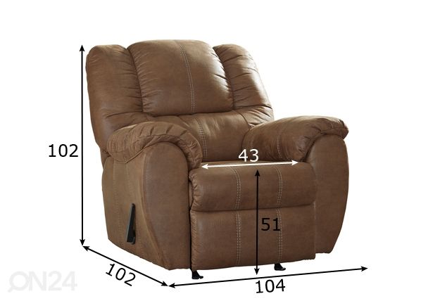 Кресло recliner (качается) размеры