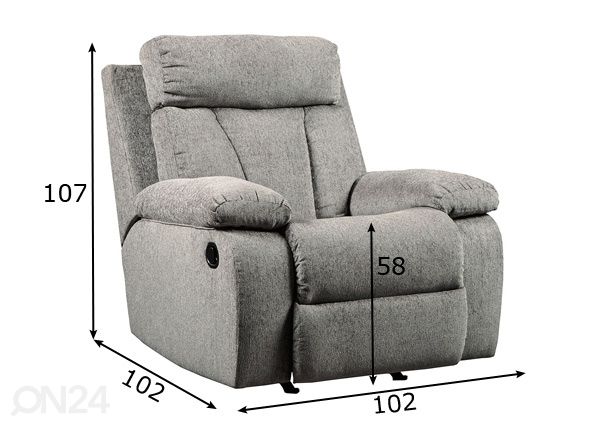 Кресло recliner (качающееся) размеры