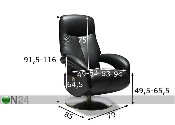 Кресло recliner Bull размеры