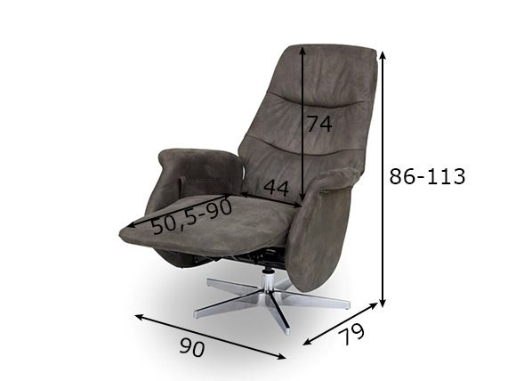 Кресло recliner Delta размеры