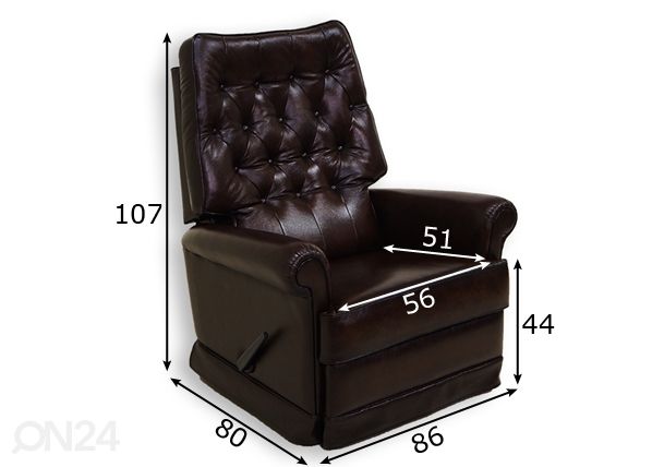 Кресло recliner Lincoln размеры