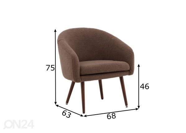 Кресло Wanda размеры