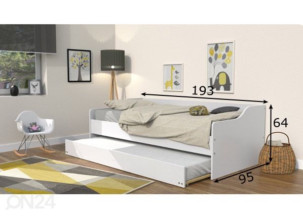 Кровать + дополнительная кровать Sweet 90x190 cm размеры