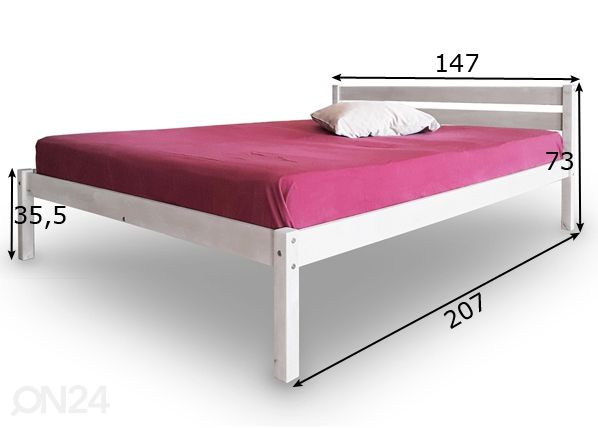 Кровать из массива берёзы 140x200 cm размеры