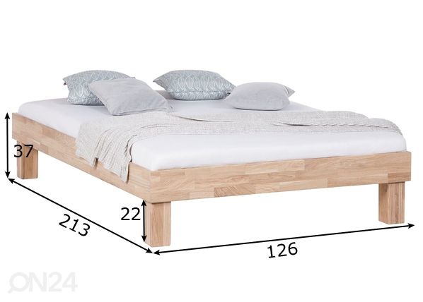 Кровать из массива дуба Judith 120х200 cm, белое масло размеры