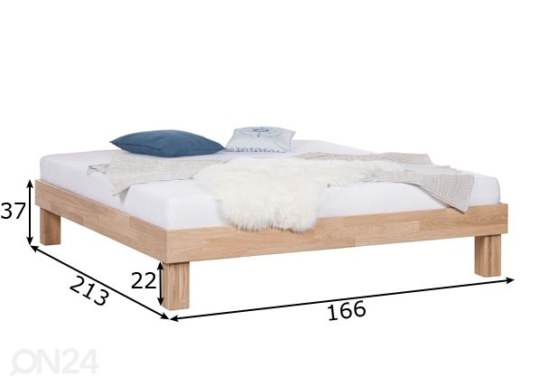Кровать из массива дуба Judith 160x200 cm, белое масло размеры