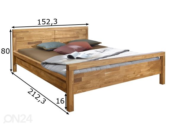 Кровать из массива дуба Next 140x200 cm размеры