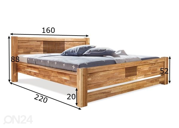 Кровать из массива дуба Valencia 140х200 cm размеры