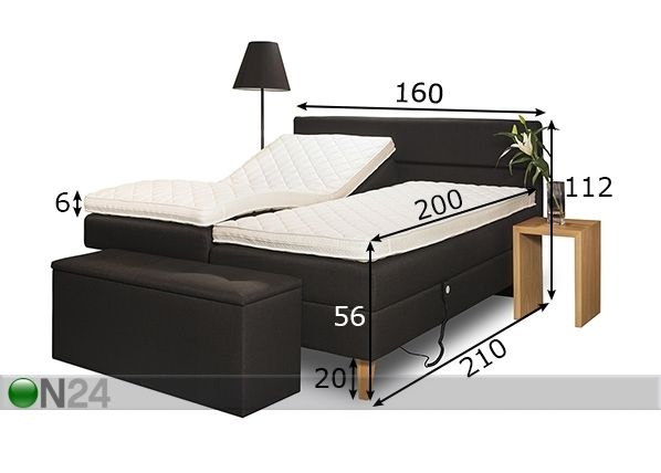 Кровать моторная Hypnos Mars 160x200 cm размеры