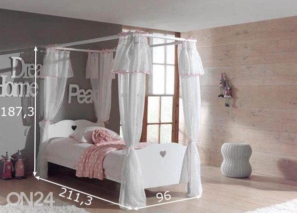 Кровать с балдахином Amori 90x200 cm размеры