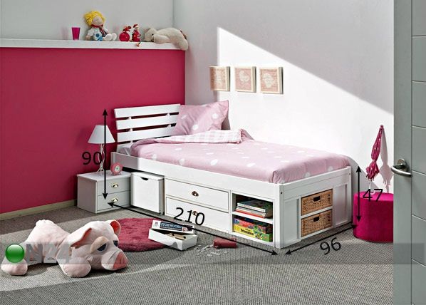 Кровать с изголовьем Lunia 90x200 см размеры