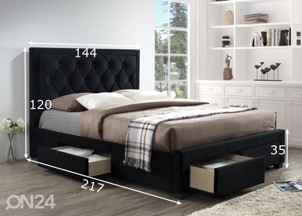 Кровать с ящиками 140x200 cm размеры