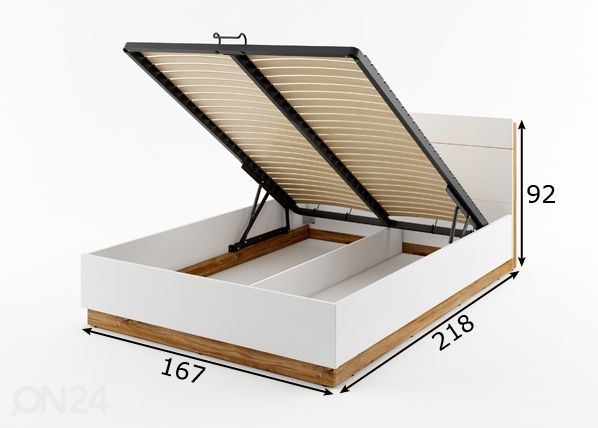 Кровать с ящиком 160x200 см + освещение размеры