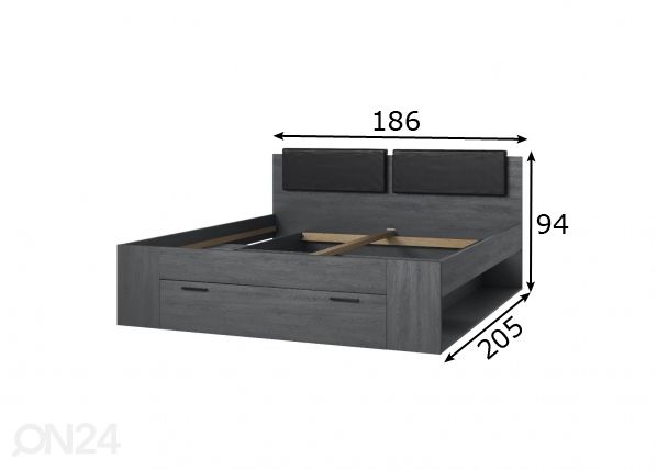 Кровать с ящиком 180x200 cm размеры