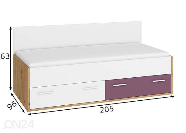 Кровать с ящиком 90x200 cm размеры