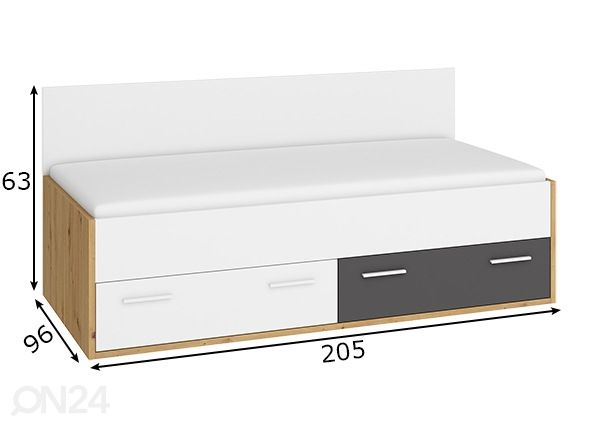 Кровать с ящиком 90x200 cm размеры