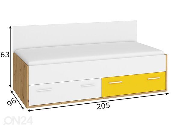 Кровать с ящиком 90x200 cm размеры