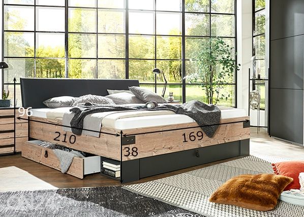 Кровать с ящиком Stockholm 160x200 cm размеры