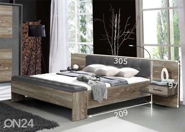 Кровать 180x200 cm + 2 прикроватные тумбы размеры