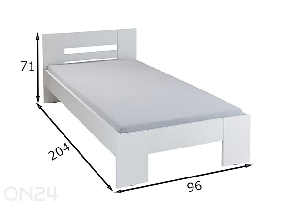 Кровать Annik 90х200 см, белая размеры