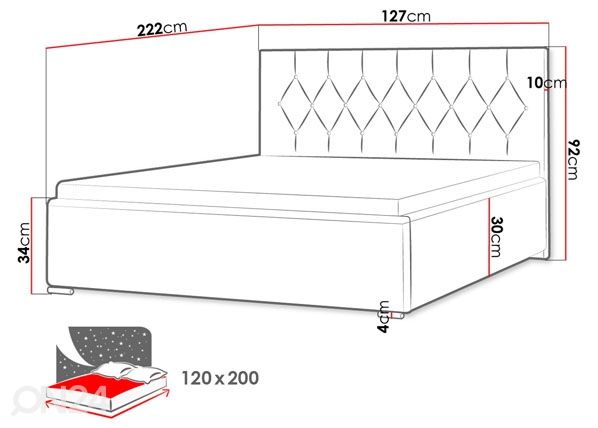 Кровать Davenport 120x200 см размеры
