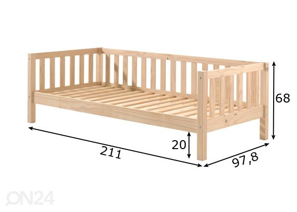 Кровать Fritz 90x200 cm размеры