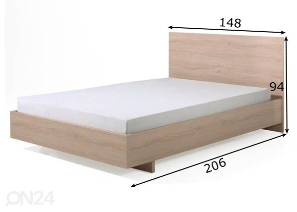 Кровать Hanna 140x200 cm размеры