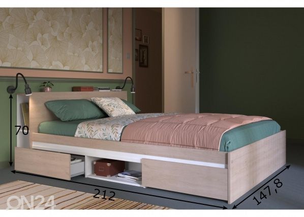 Кровать Lodge 140x190 cm размеры