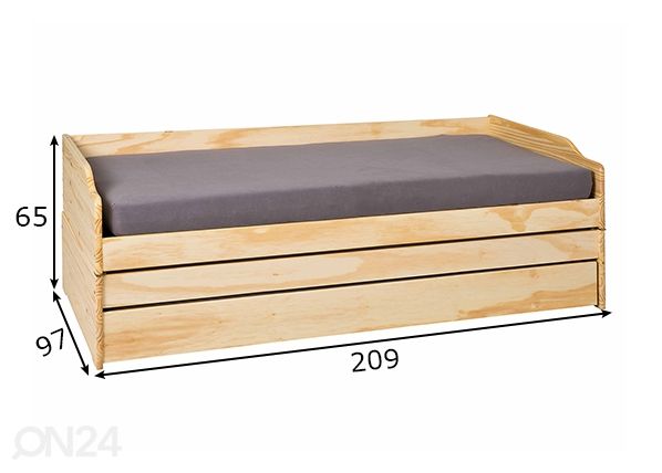 Кровать Lotar 90x200 cm размеры