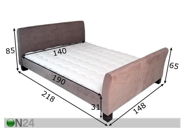 Кровать Madrid Creme 140x190 см размеры
