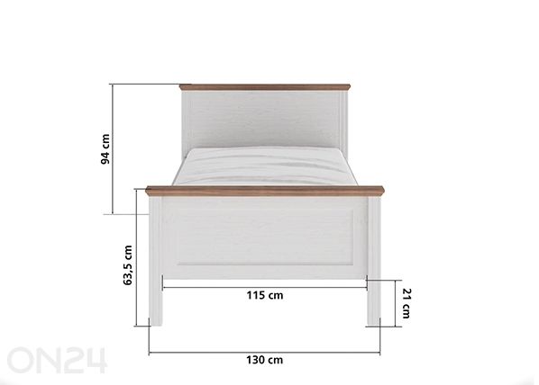 Кровать Maluno 120x200 см размеры