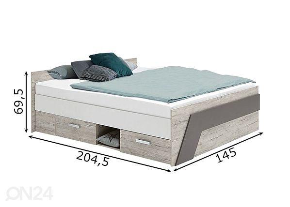 Кровать Nona 140x200 cm размеры