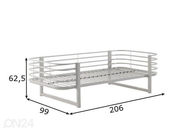 Кровать Oscar 90x200 cm, белый размеры